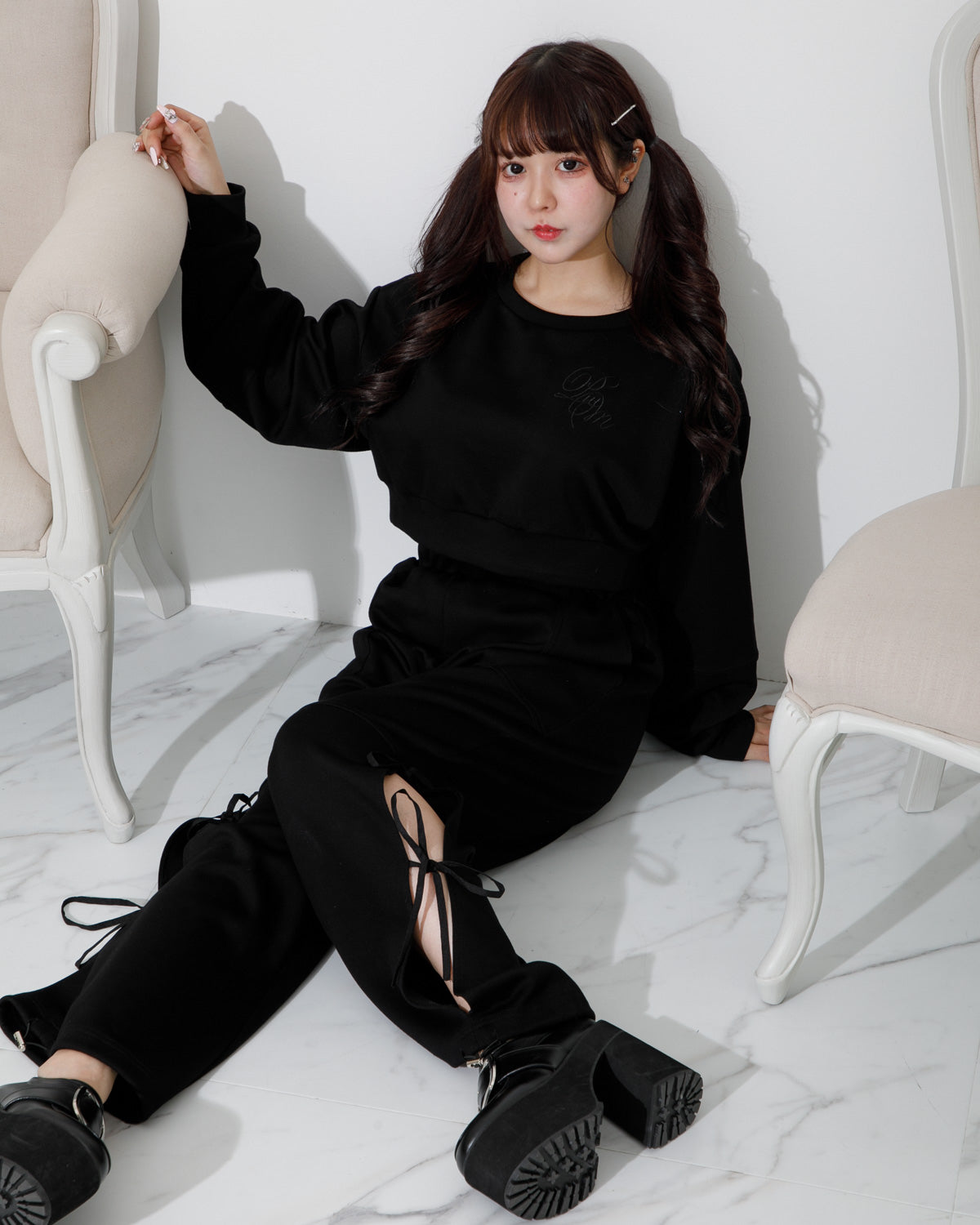 ボンディングサイドリボンスウェットセット