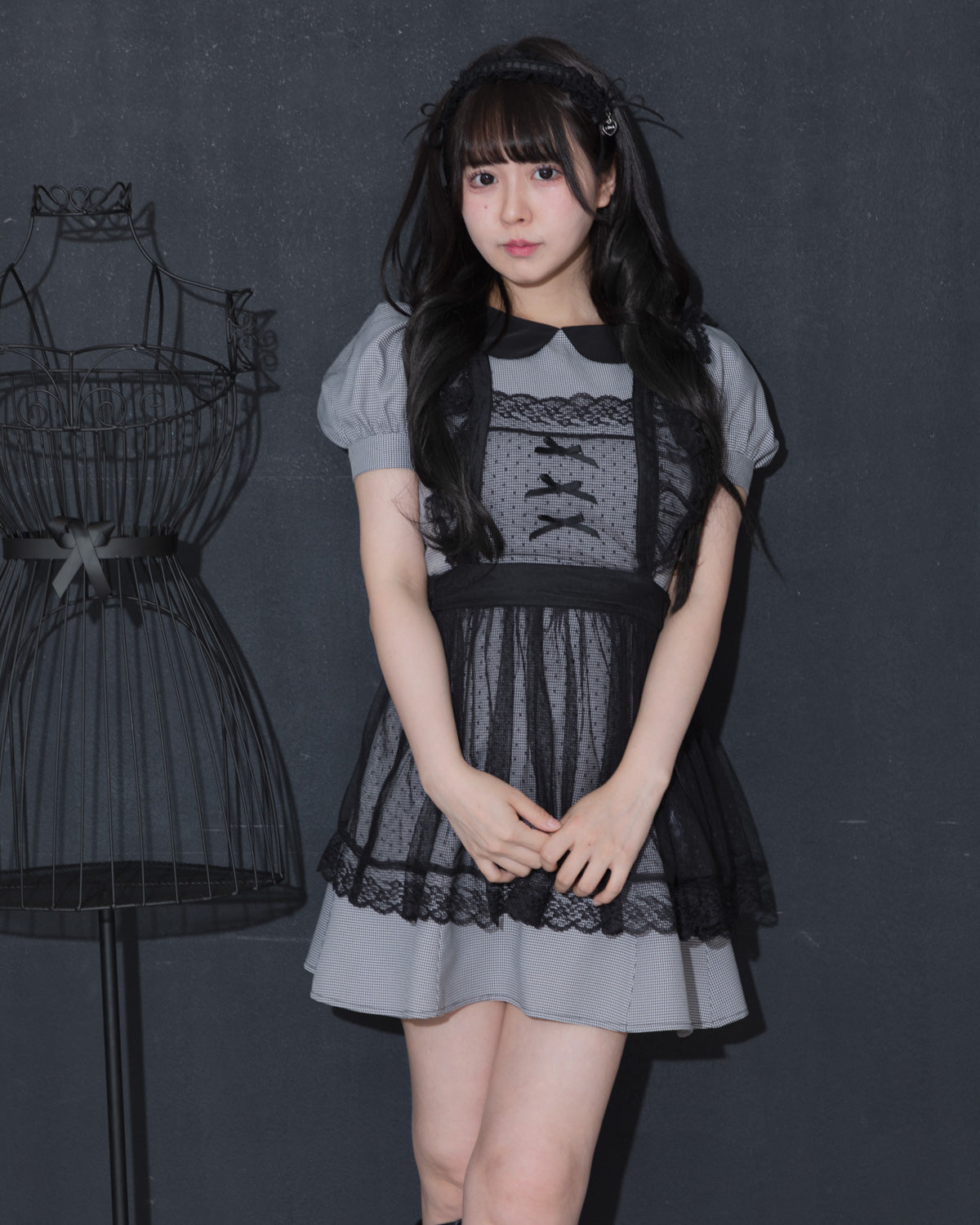 モデル身長:157cm/着用カラー:ミックス×ブラック