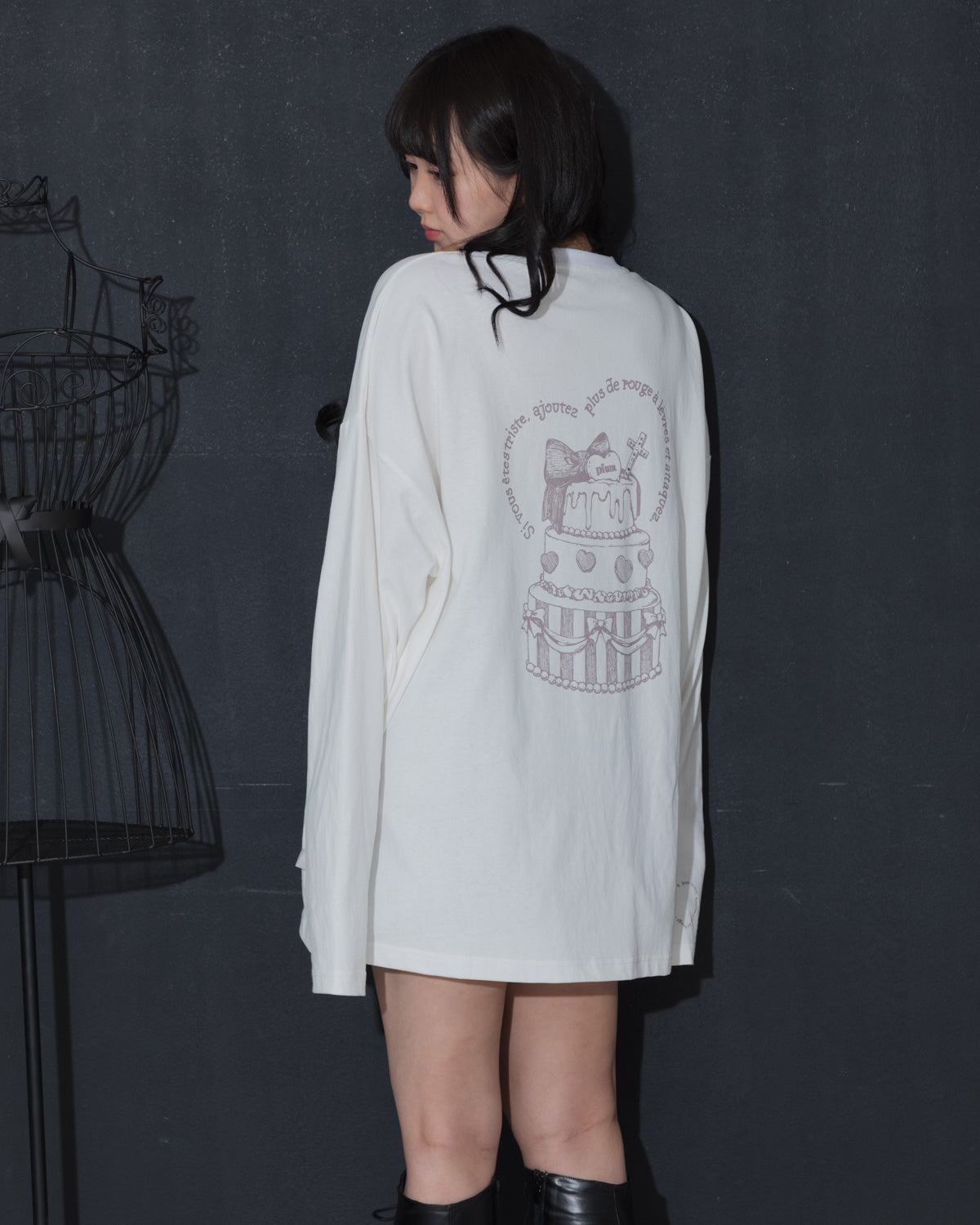 pium melty cake オーバーサイズロングTシャツ