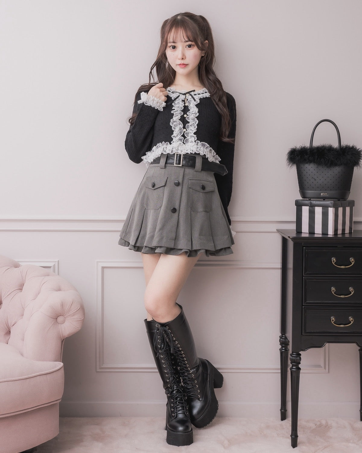 モデル身長:157cm/着用カラー:ブラック