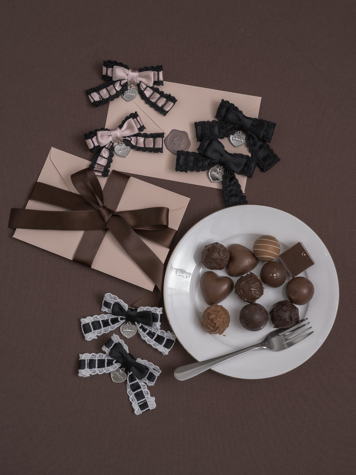 レースリボンドールクリップセット