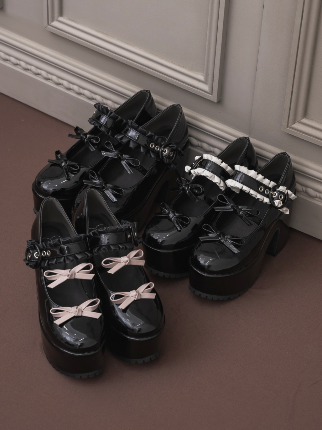 pium ダブルリボンエナメルパンプス mサイズ ダブルリボンエナメルパンプス – pium