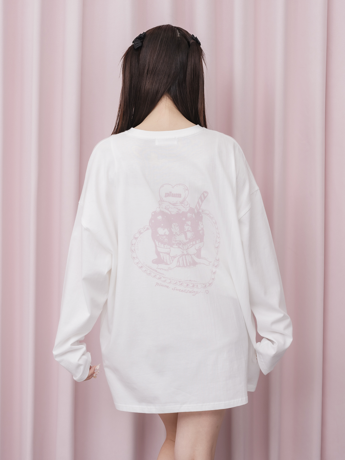 piumピウム melty cupcake オーバーサイズロングTシャツ pium melty cupcake オーバーサイズロングTシャツ
