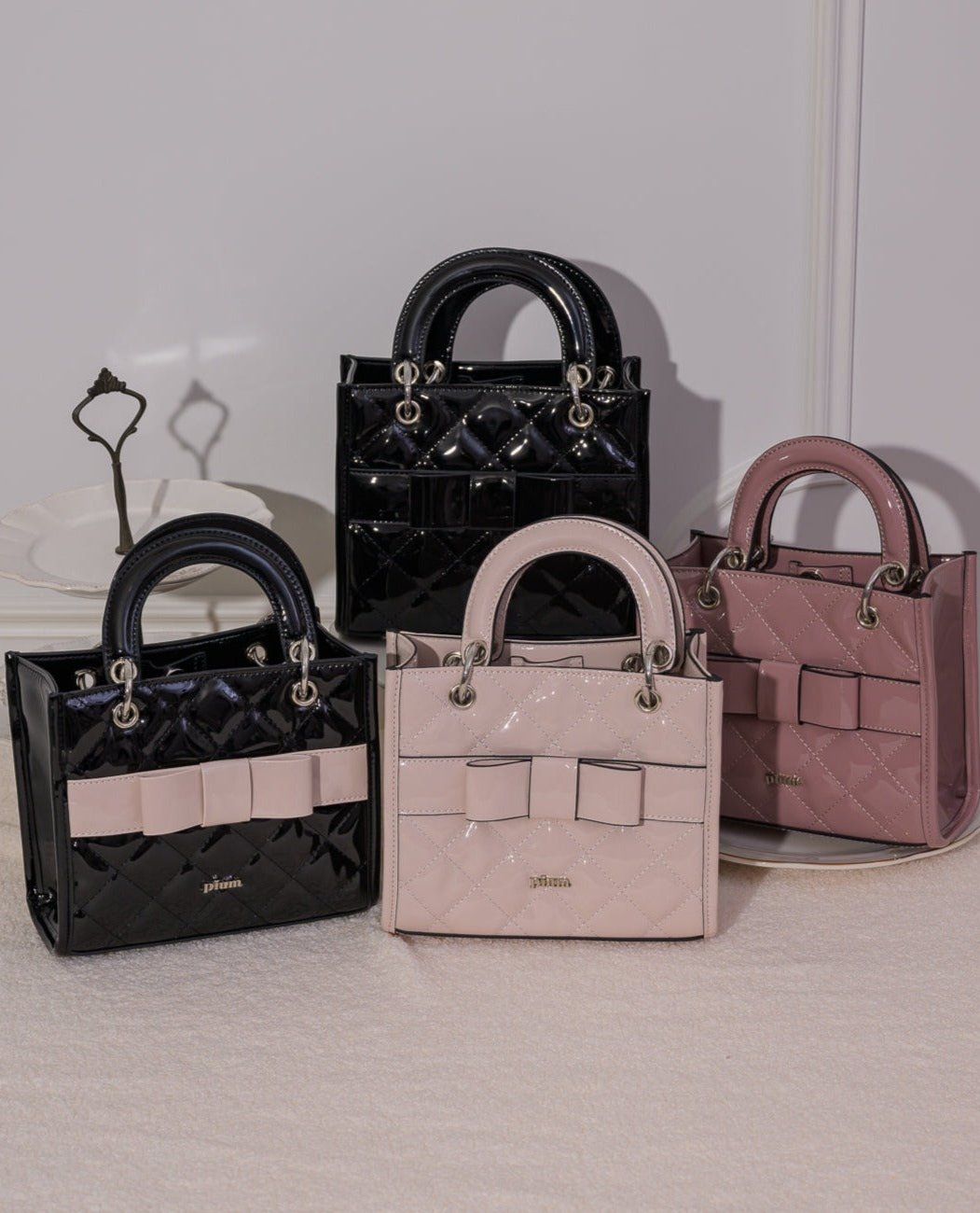 フロントリボンキルティングミニトート