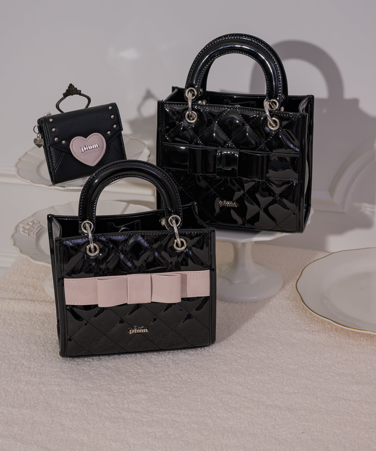 フロントリボンキルティングミニトート