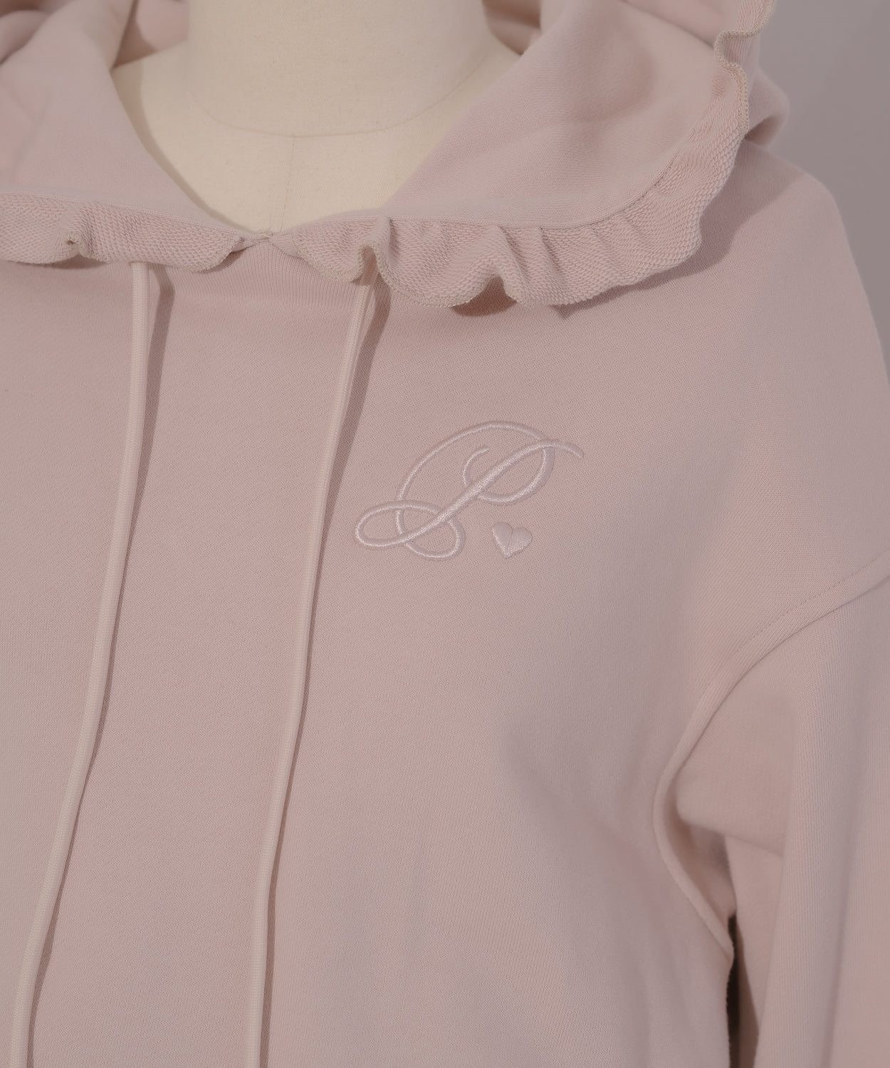 フードフリルスウェットミニワンピース