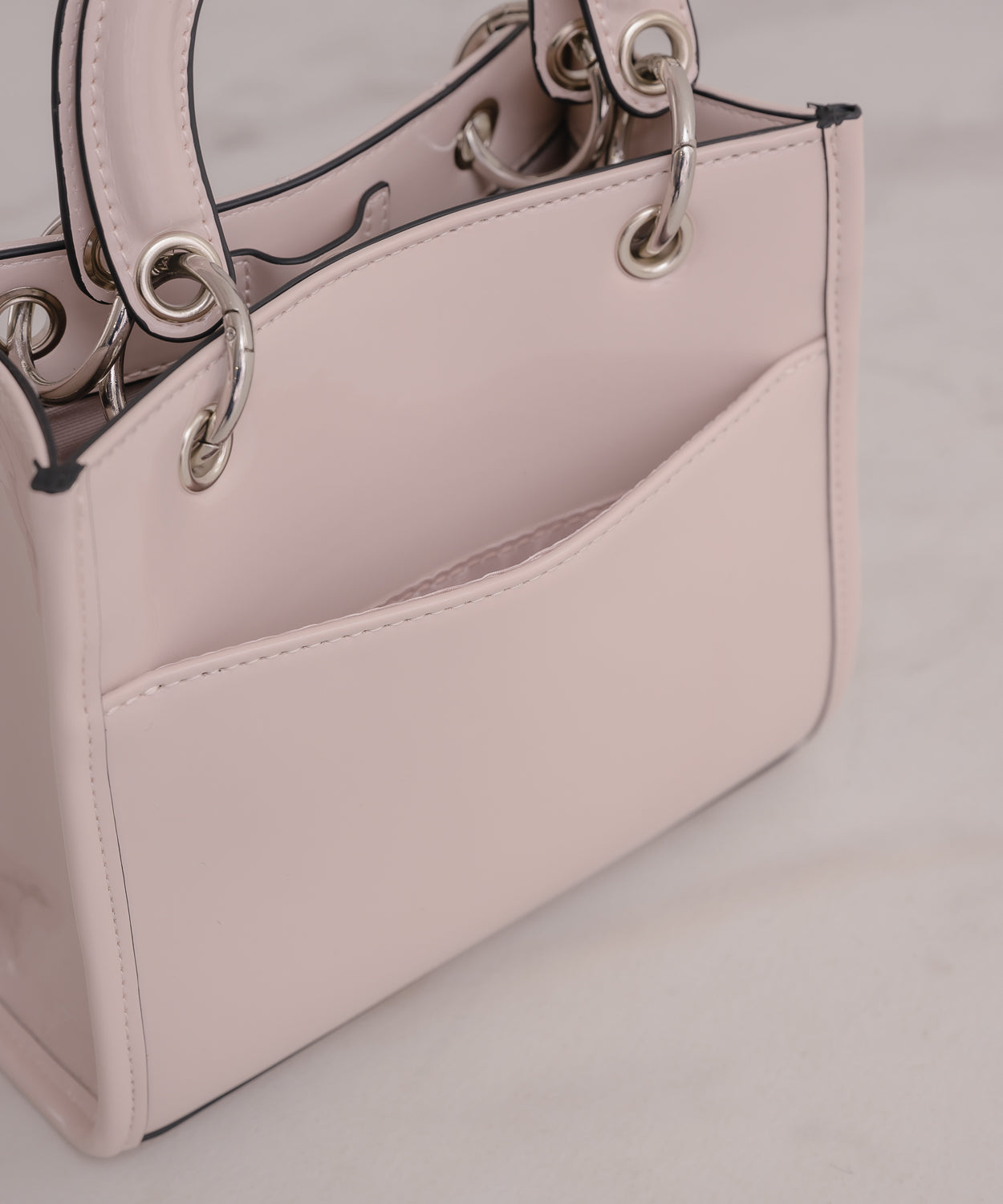 フロントリボンキルティングミニトート