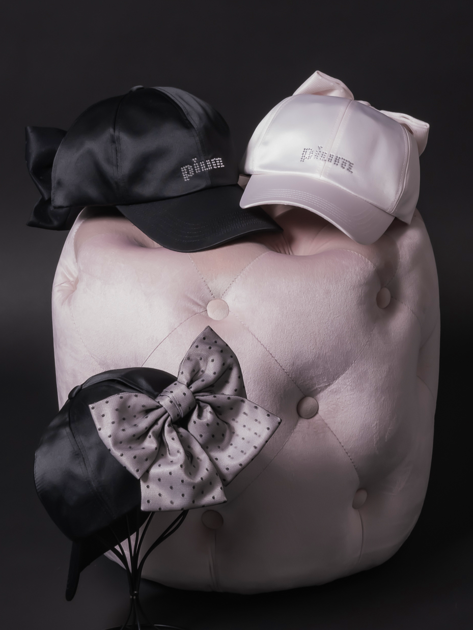 バックリボンサテンキャップ