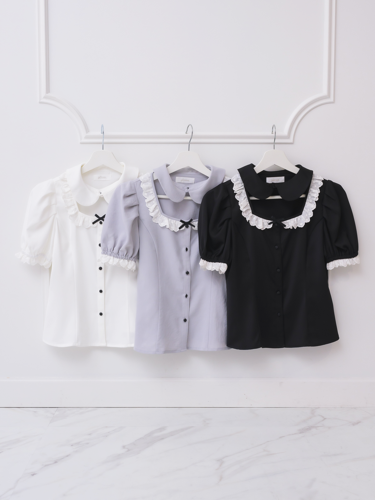 コットンレースフリルドーリーブラウス