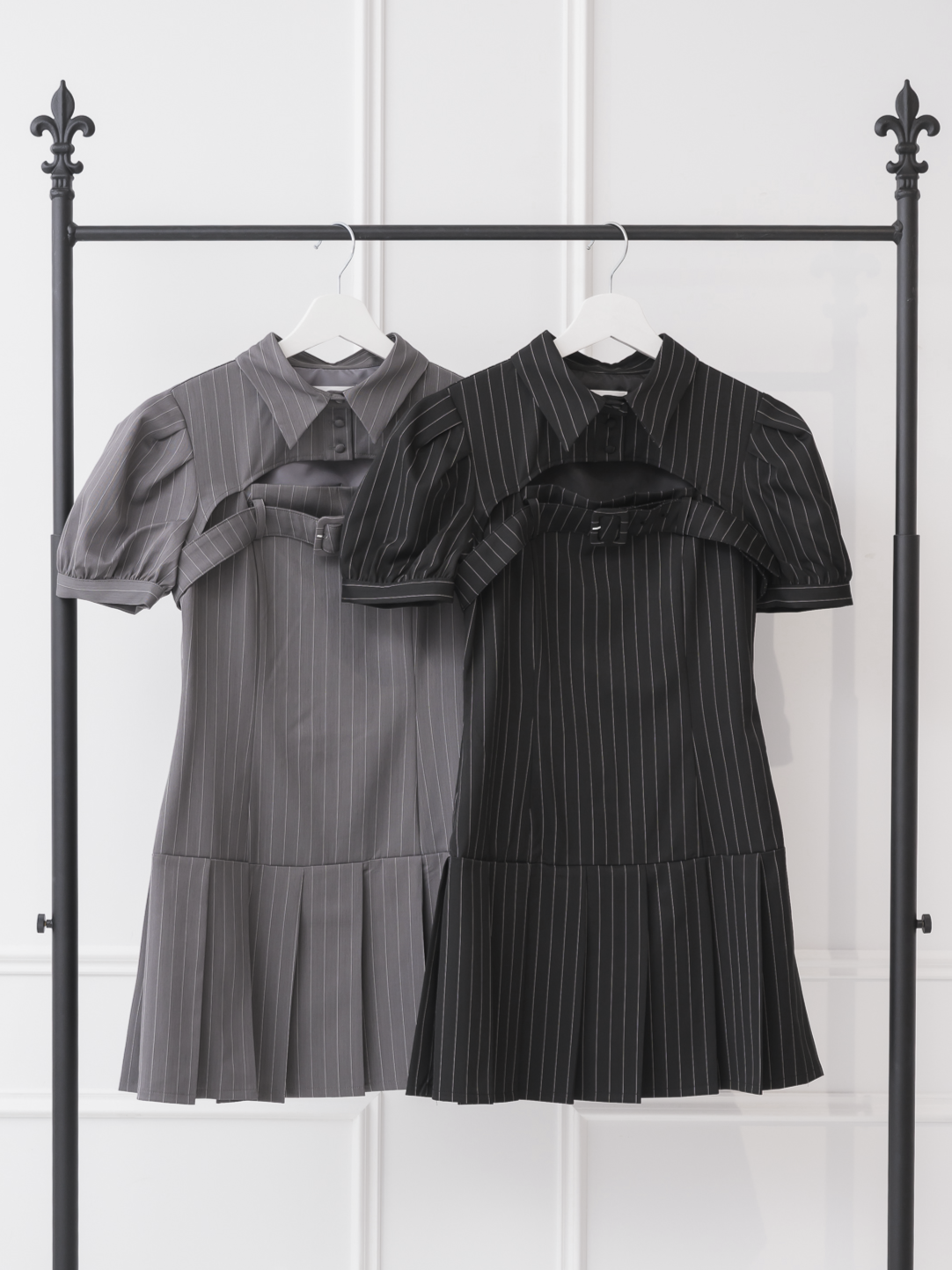 ベルトストライプワンピース