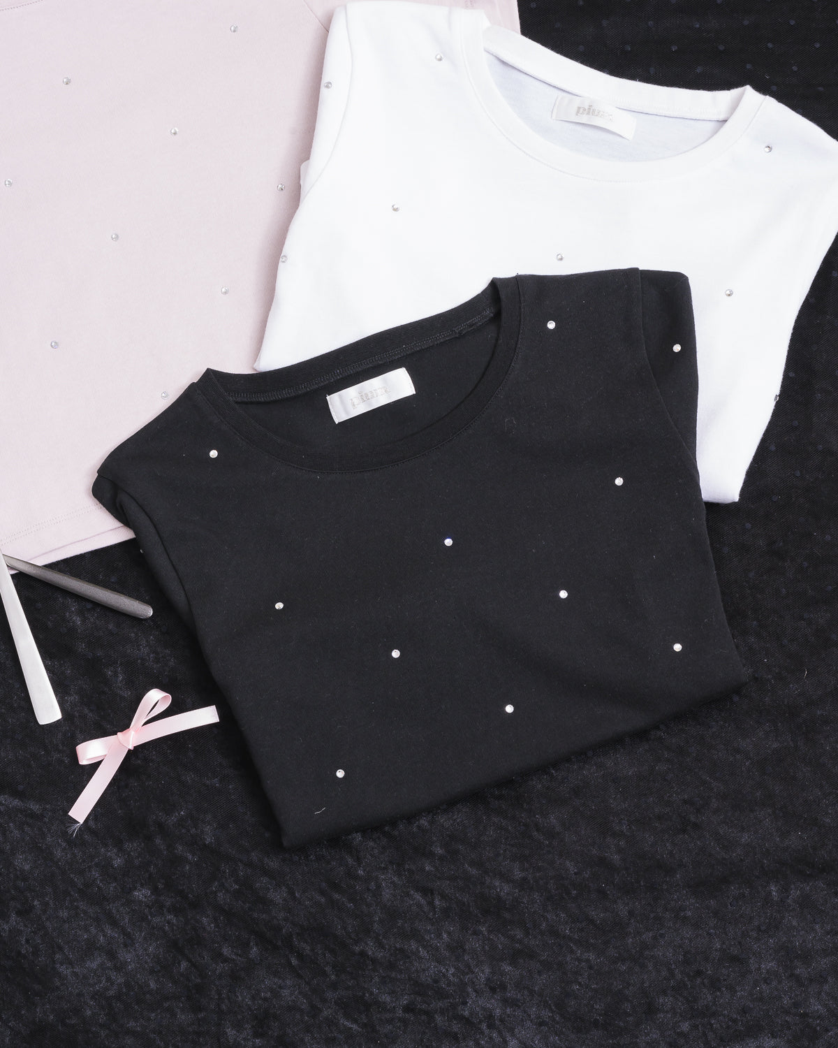 ラインストーンTシャツ