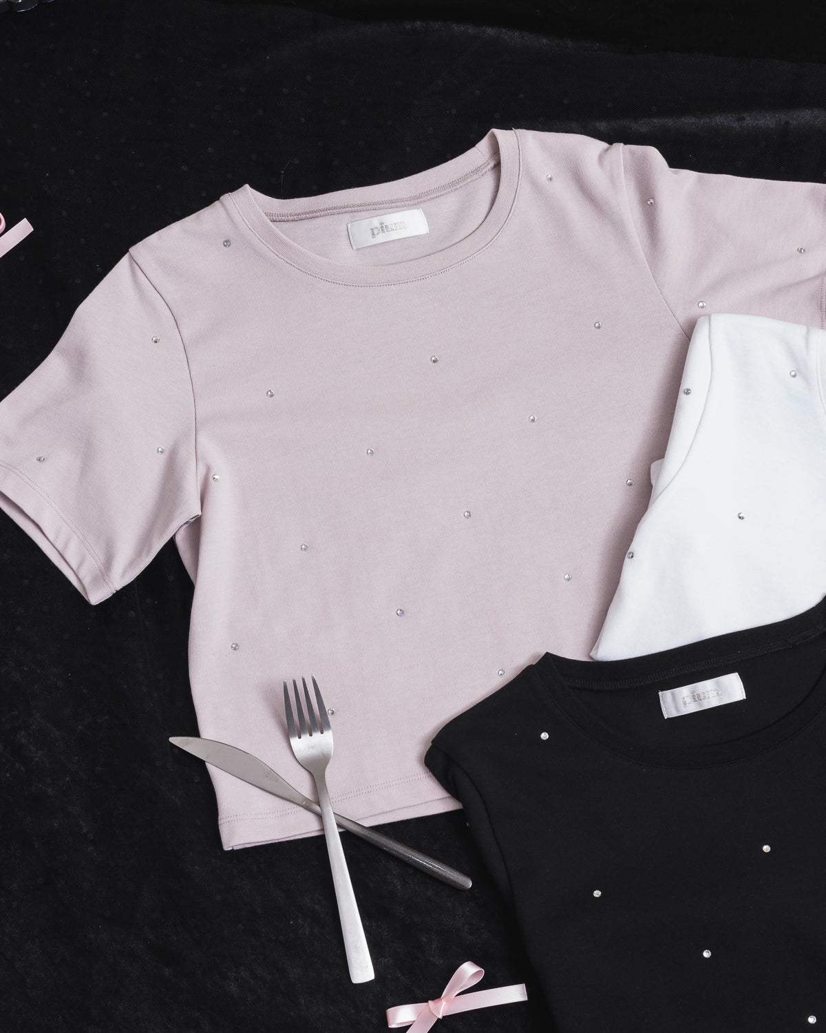 ラインストーンTシャツ