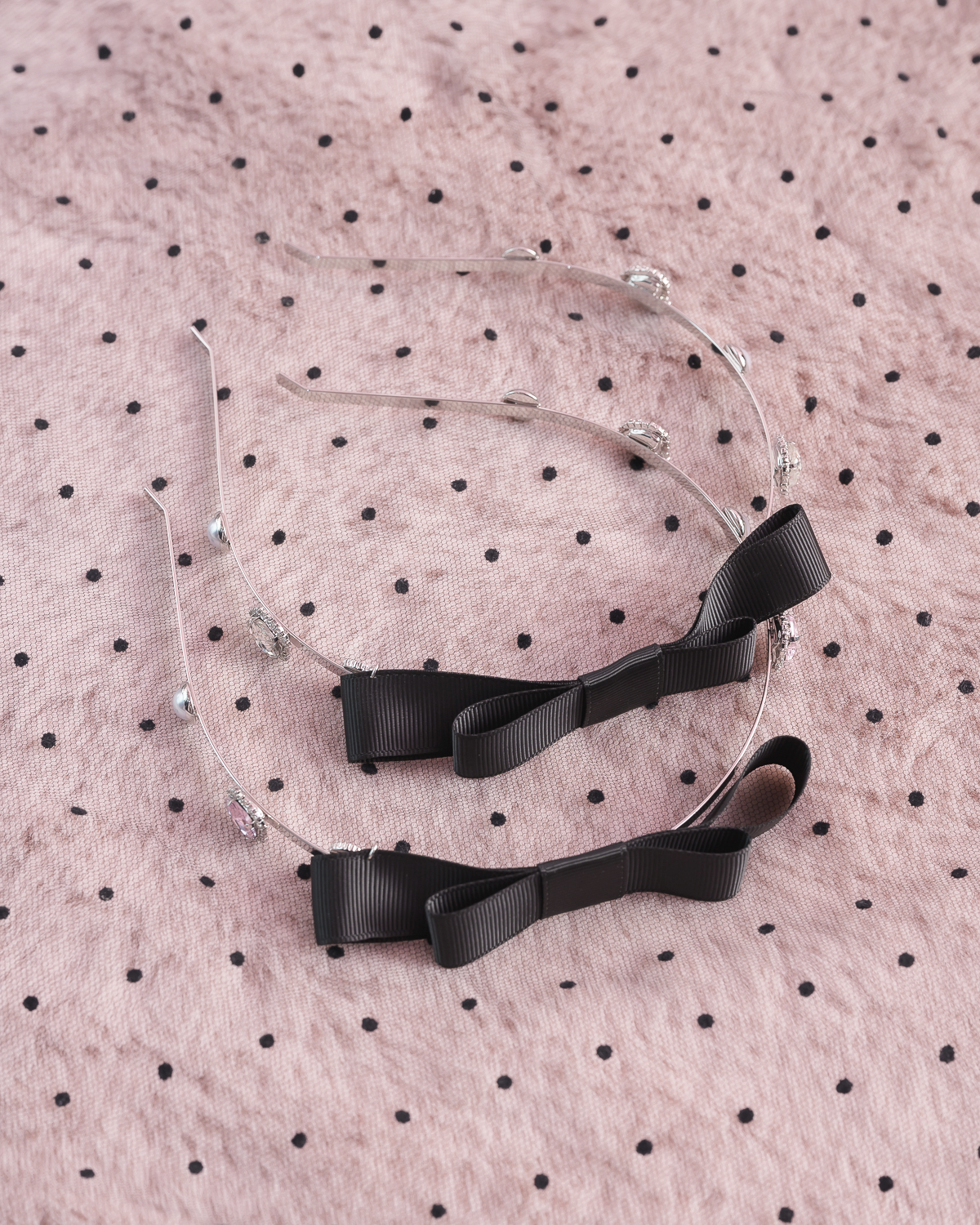 ハートビジューリボンカチューシャ