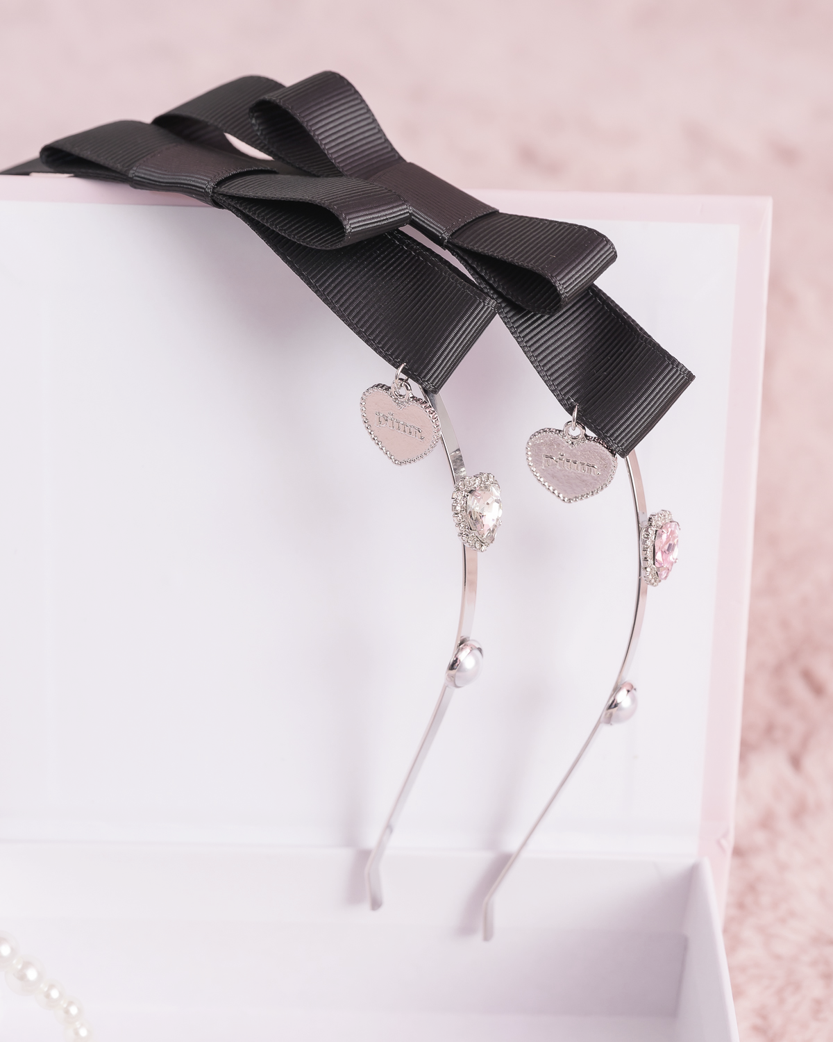 ハートビジューリボンカチューシャ