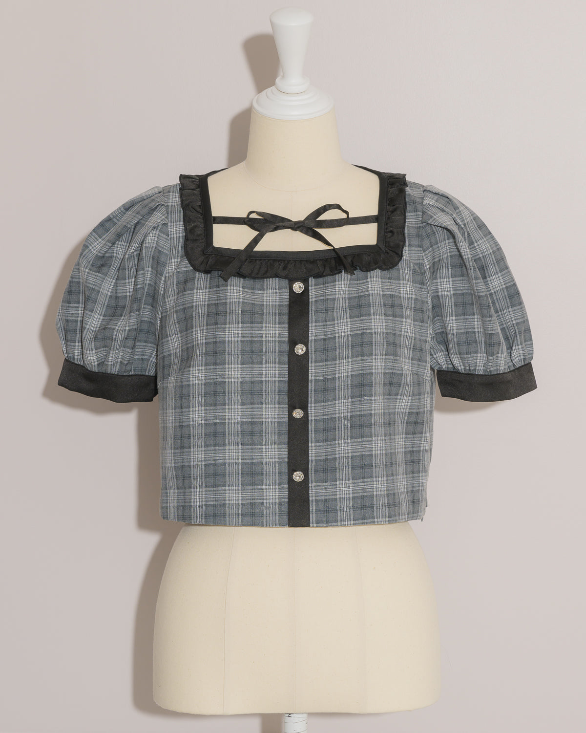 バイカラーフロントリボントップス