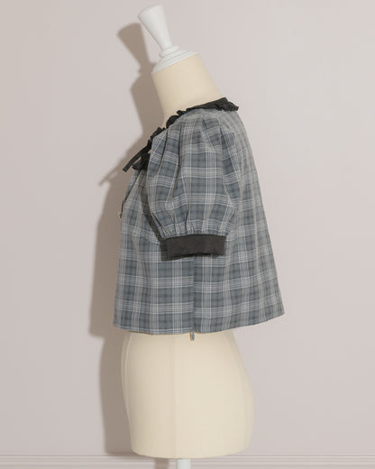 バイカラーフロントリボントップス