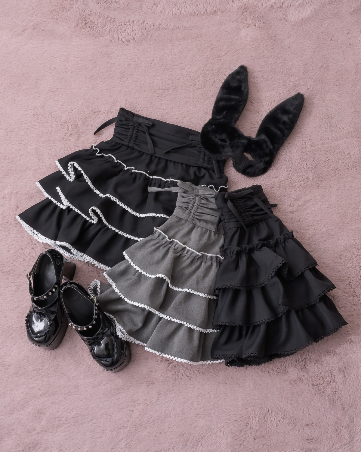 ドロストベルトティアードフリルスカート