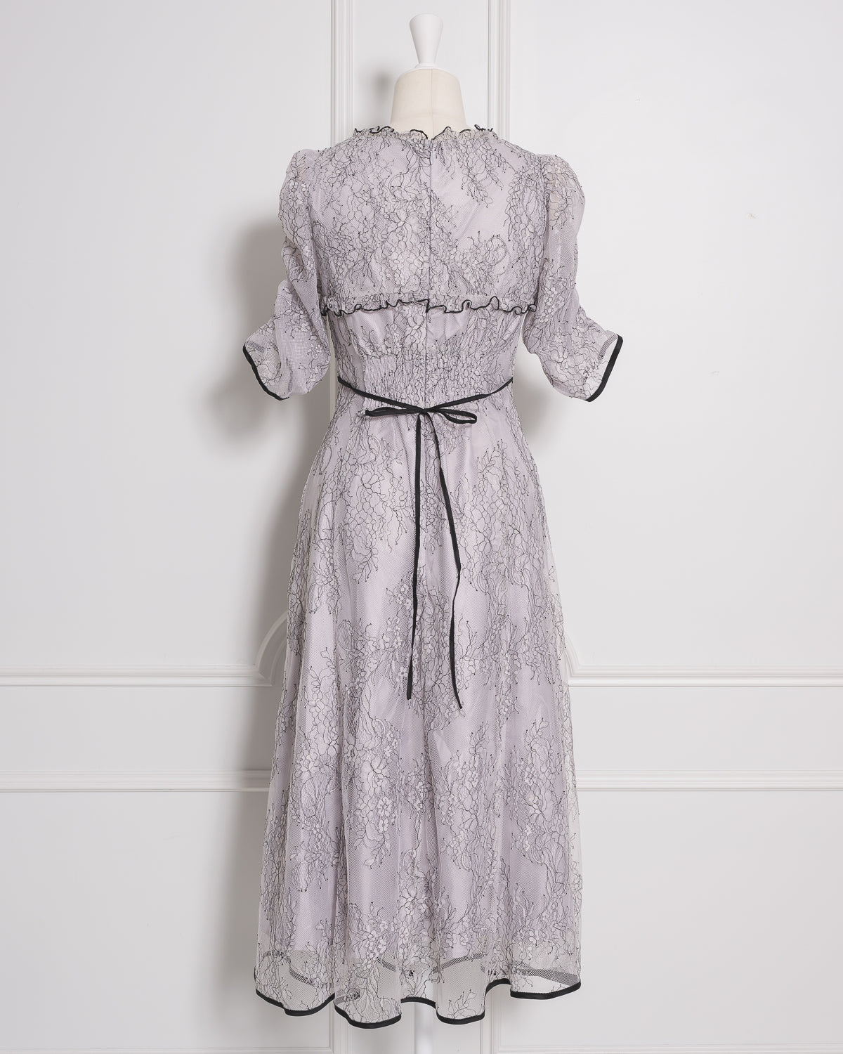 バイカラーレースケープロングワンピース