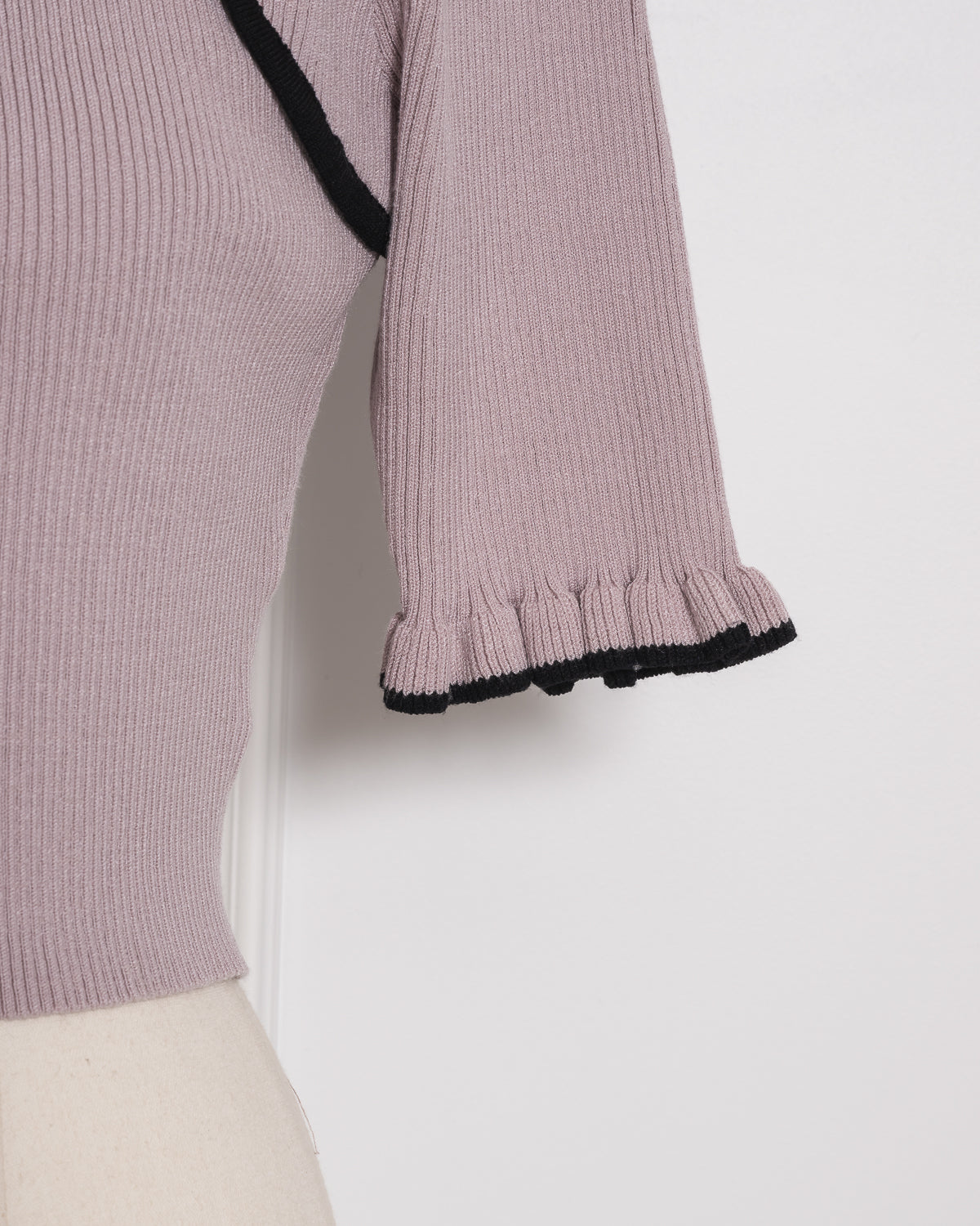 リボンテープ半袖ニット