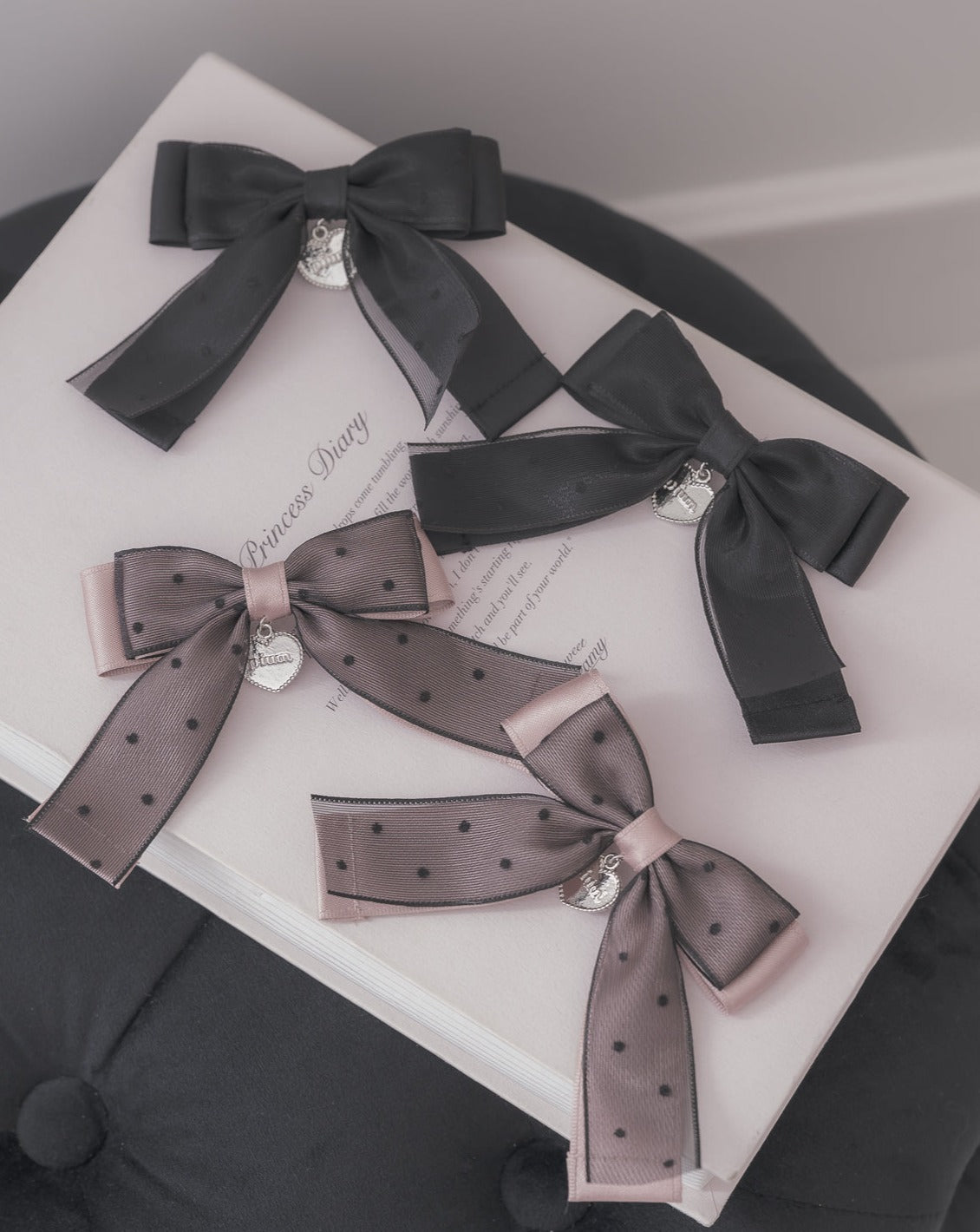 ドットチュールリボンクリップセット