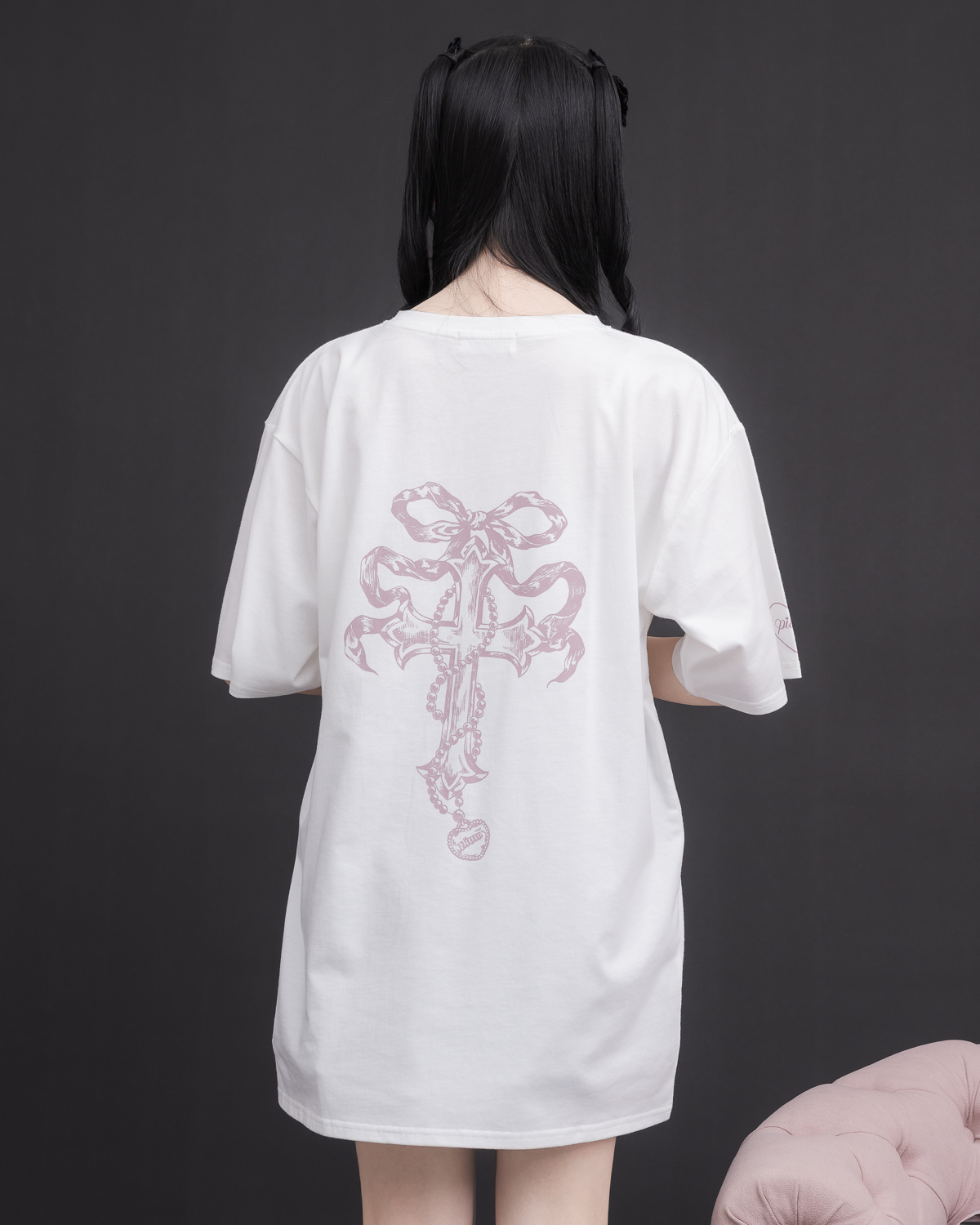 リボンクロスオーバーサイズ半袖Tシャツ – pium
