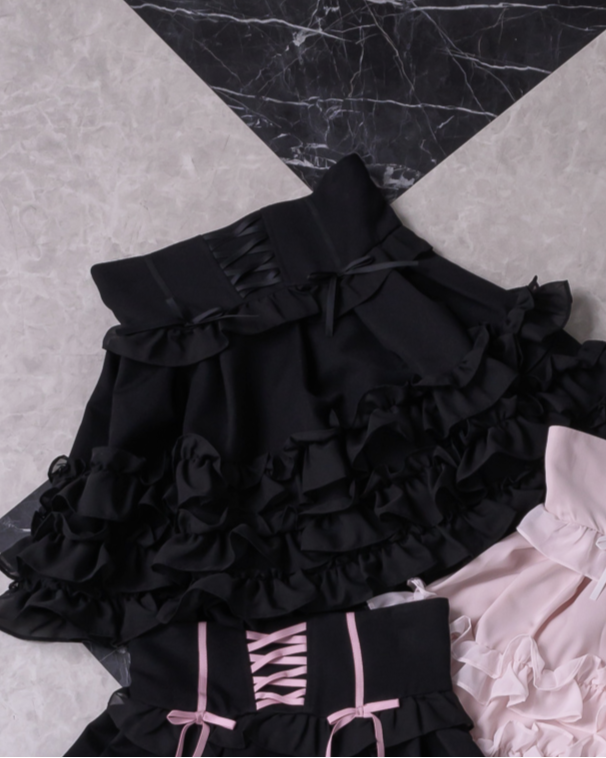 コルセットボリュームフリルスカート