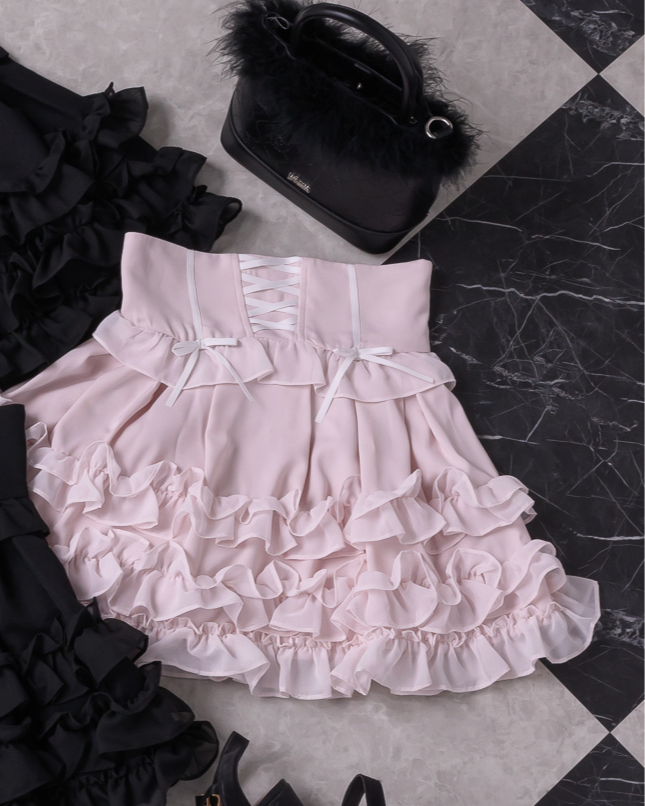 コルセットボリュームフリルスカート