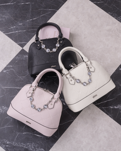 ビジュー付きpiumモノグラムミニバッグ ビジュー付きpiumモノグラムミニバッグ