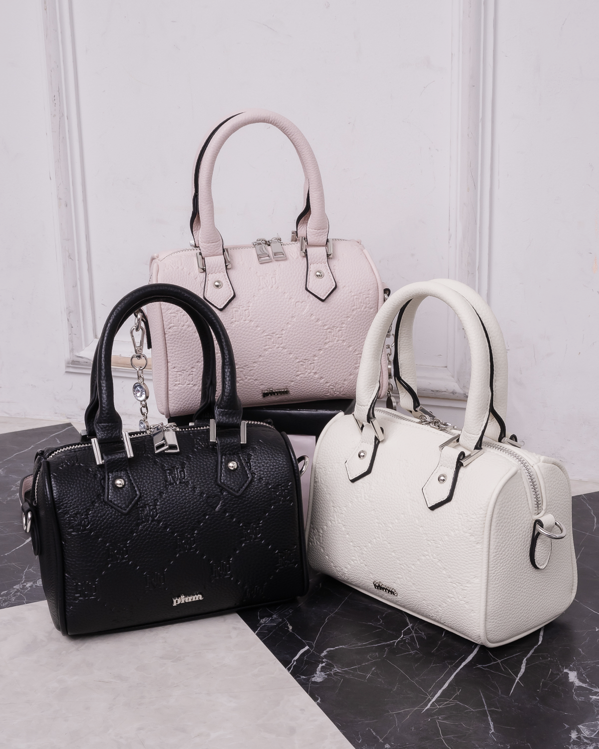 piumモノグラムミニボストンバッグ