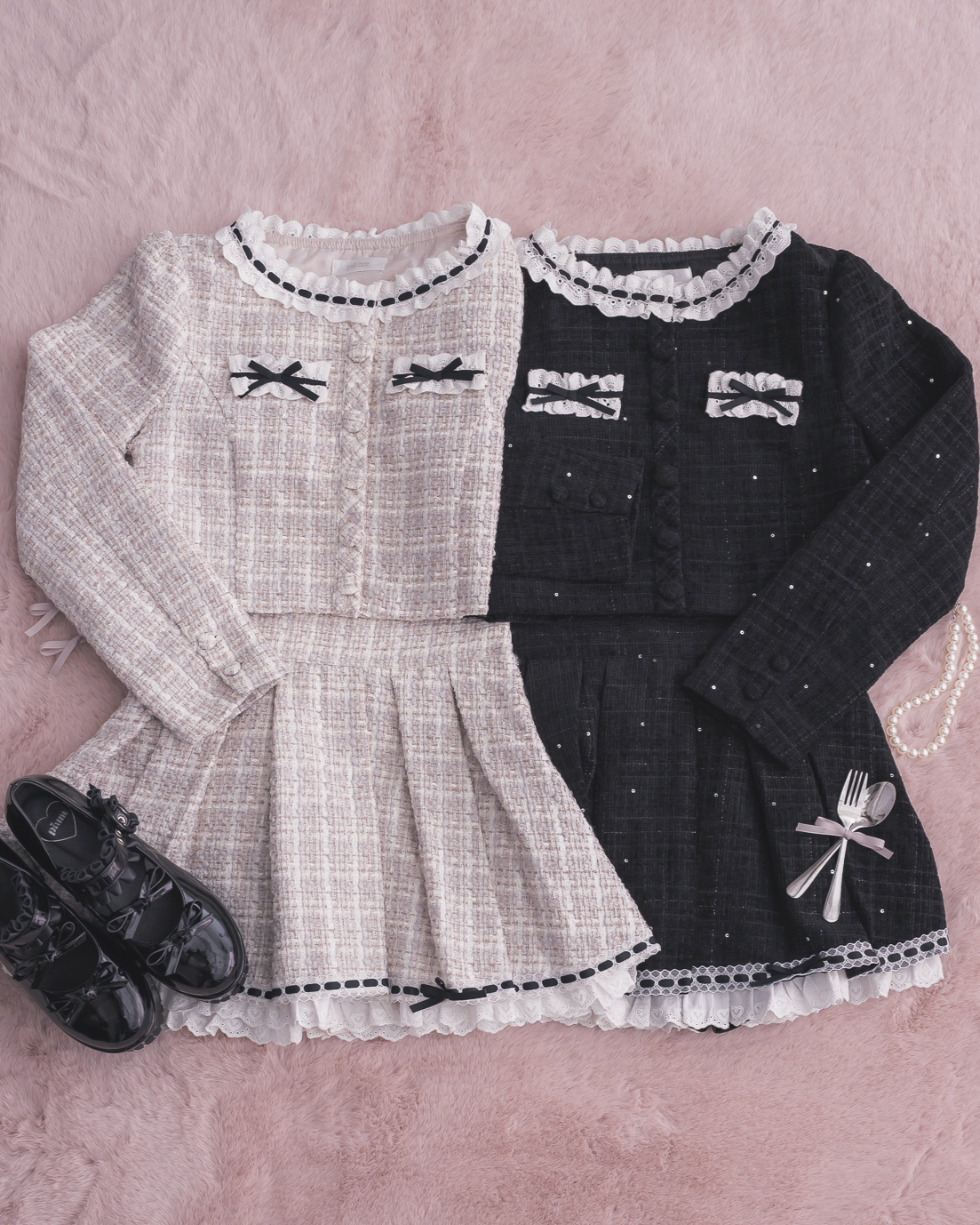 コットンフリルツイードジャケット