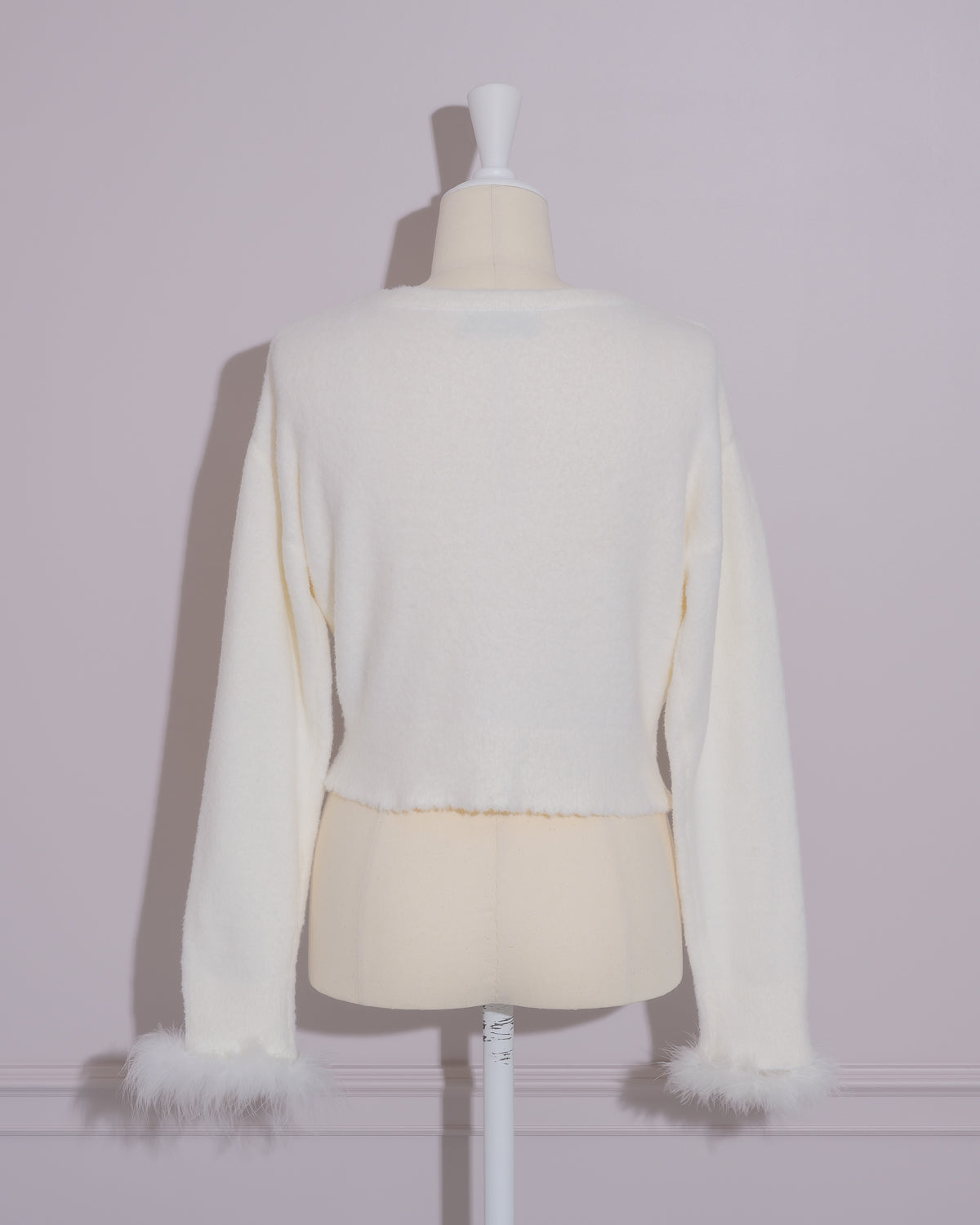 ファー付きマシュマロニットカーディガン