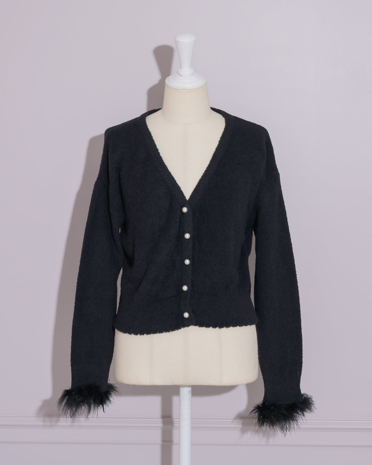 ファー付きマシュマロニットカーディガン