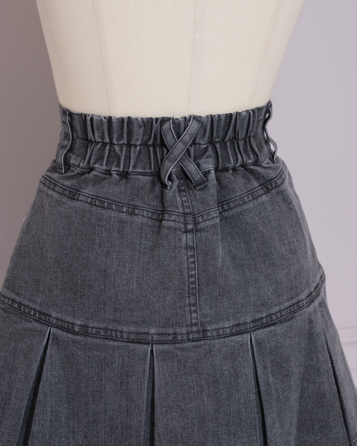 ハートレースデニムプリーツスカート