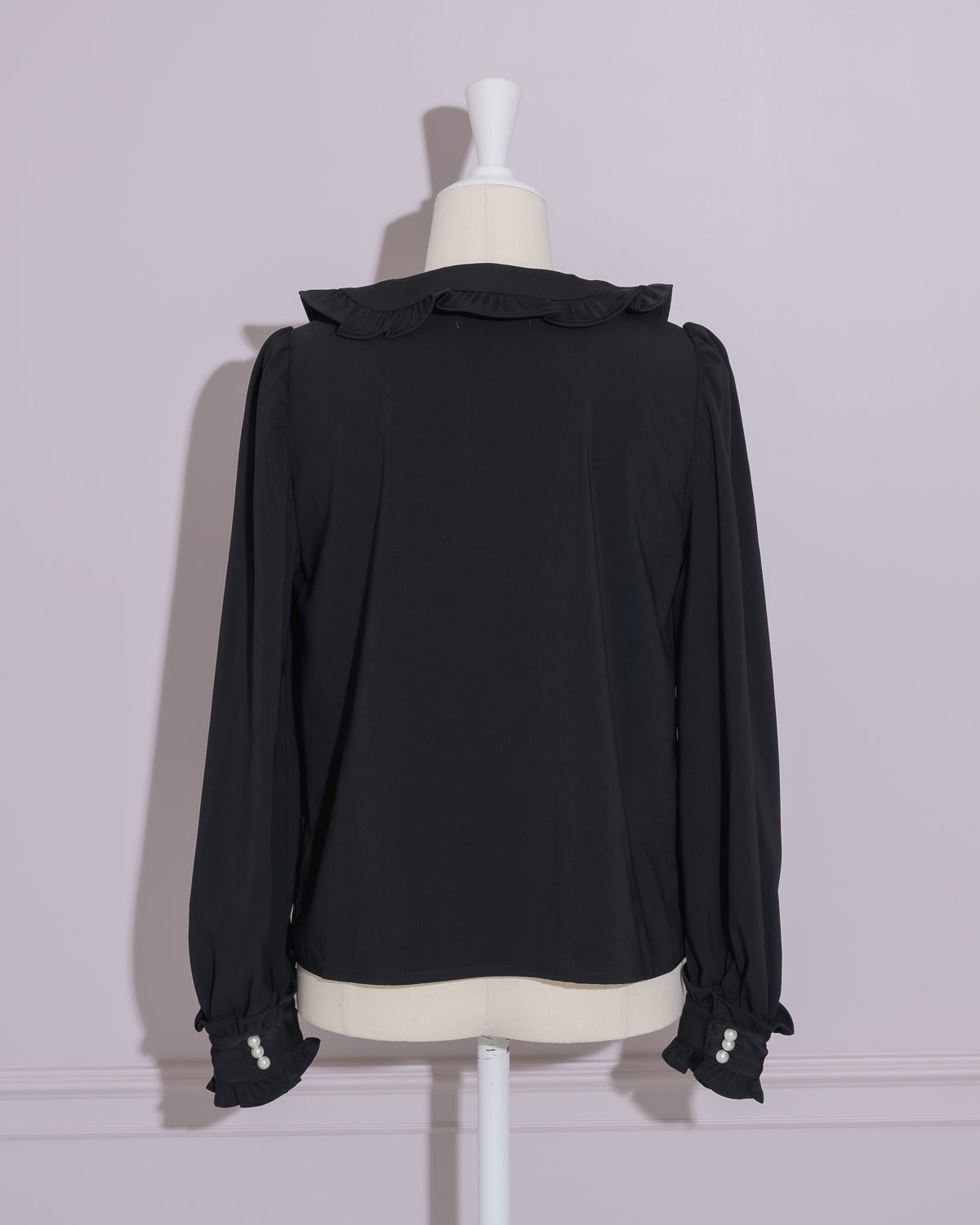 ビジューカラーピンタックフリルブラウス