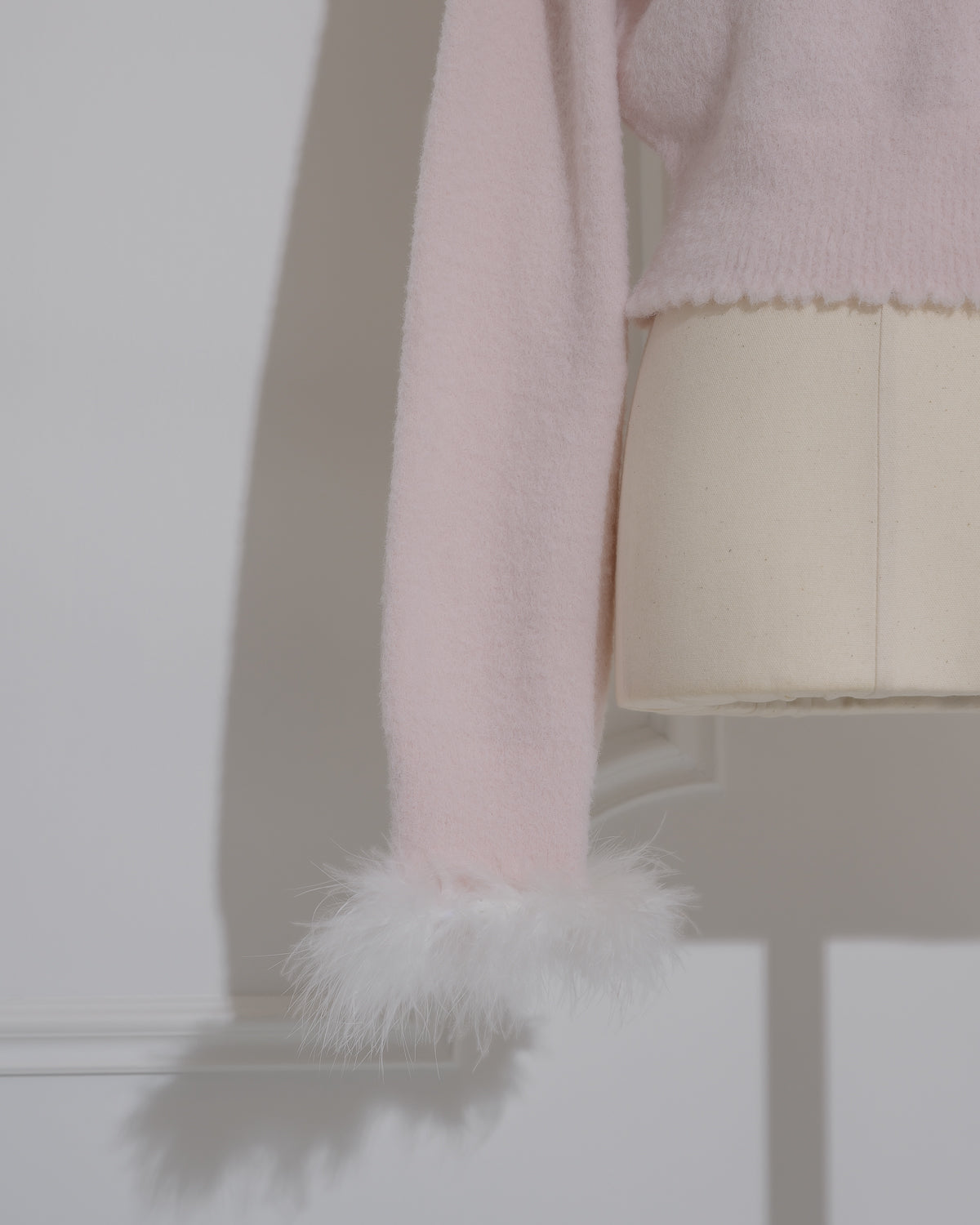 ファー付きマシュマロニットカーディガン