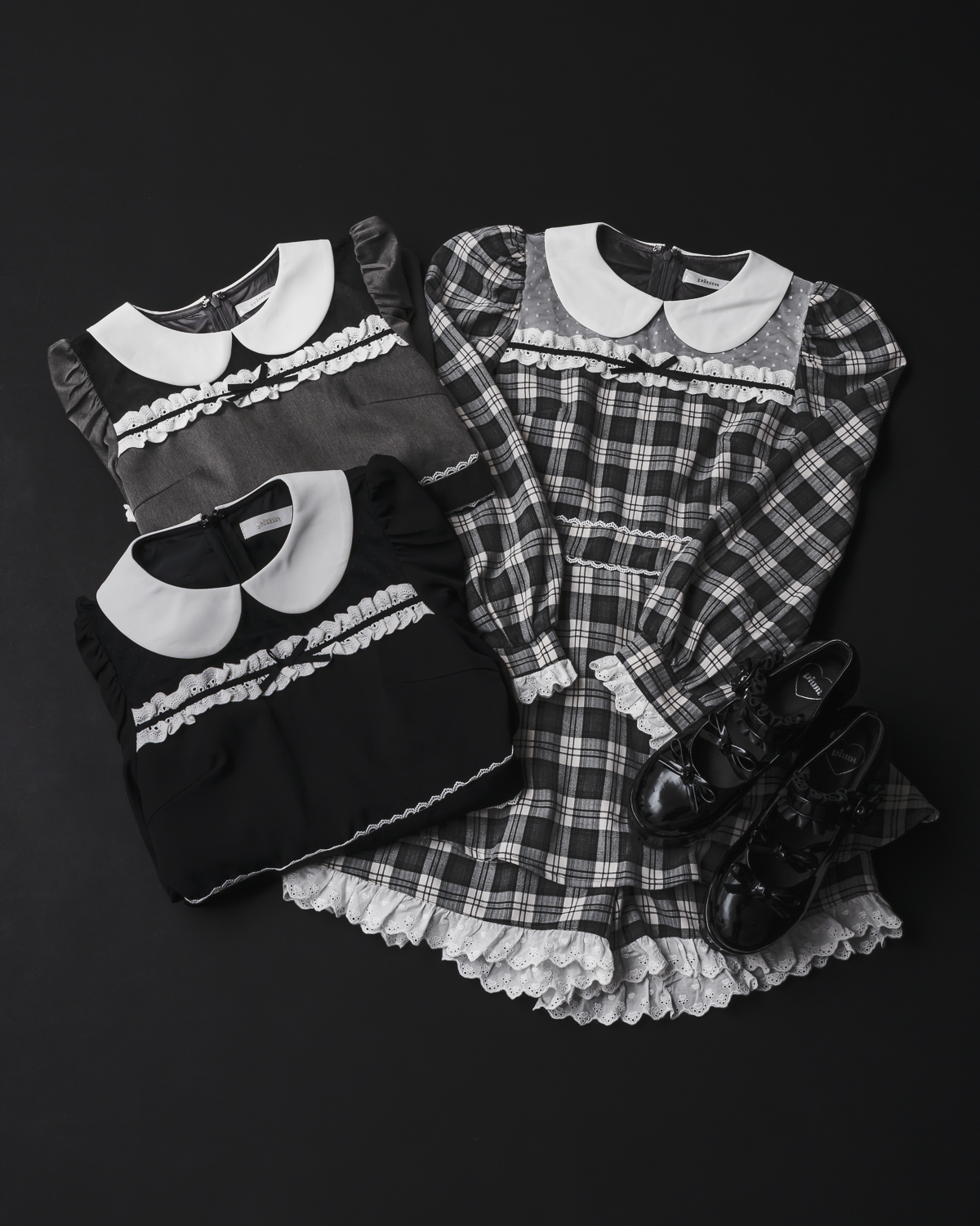 コットンフリルドーリー長袖セットアップ