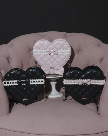 はしごリボンキルティングハートバッグ