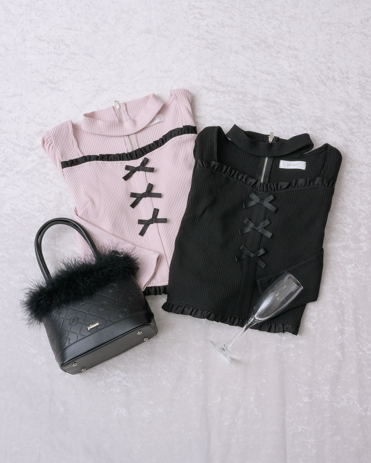 フロントリボンチョーカーカットソー