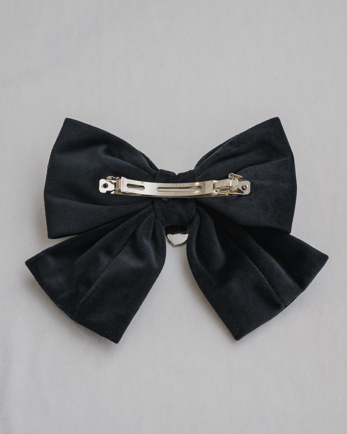 ビジュー付きベロアビッグリボンバレッタ