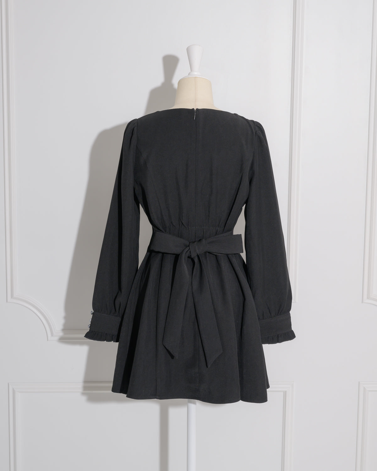 ビジューテープフレアミニワンピース