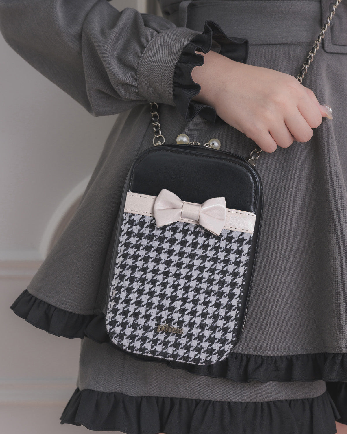 フロントリボン千鳥柄フォンホルダー – pium