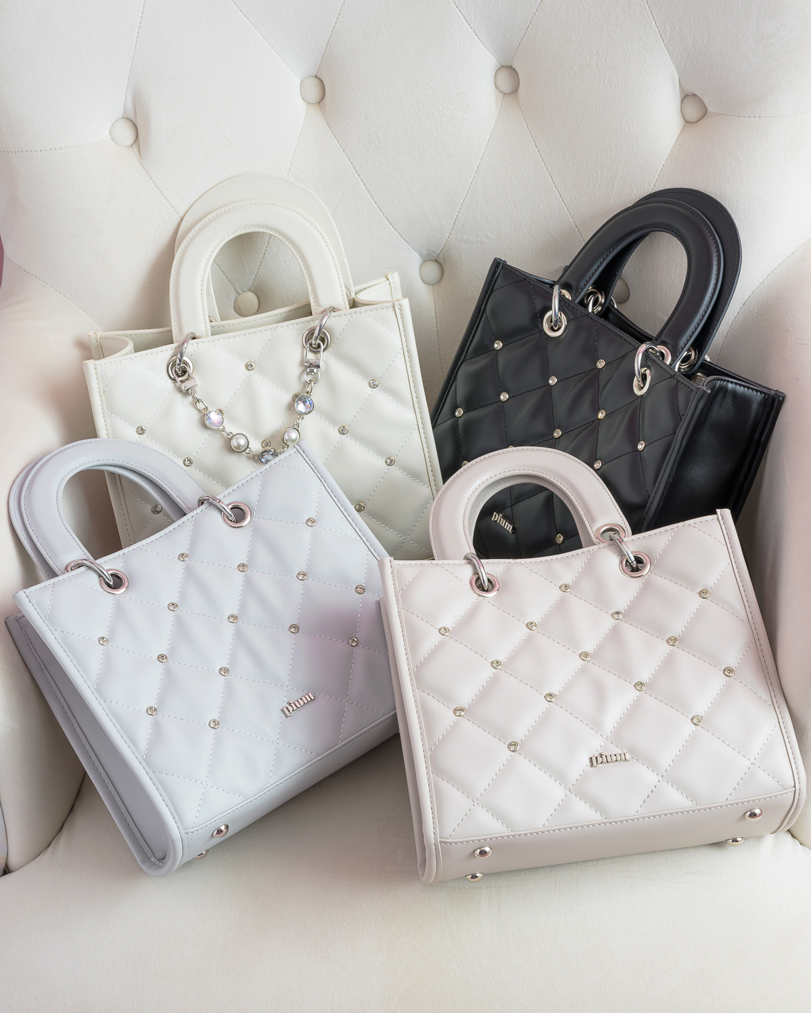 ビジューキルティングミニトートバッグ