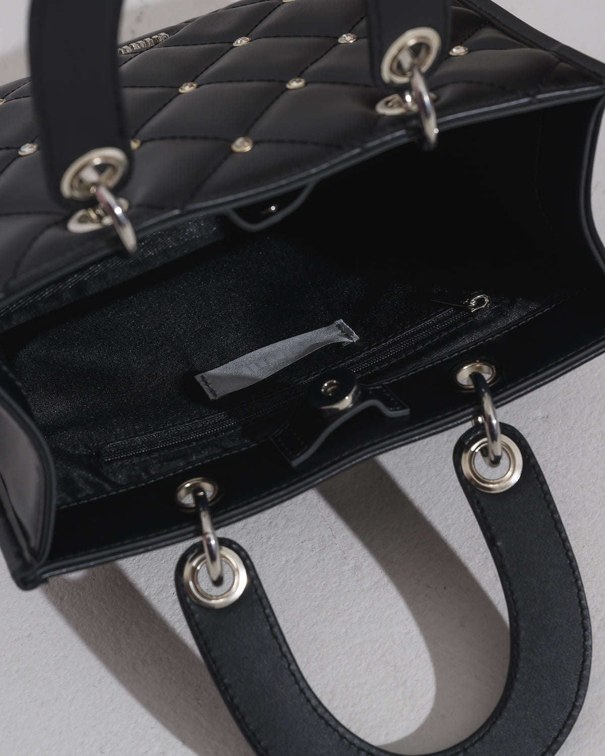 ビジューキルティングミニトートバッグ