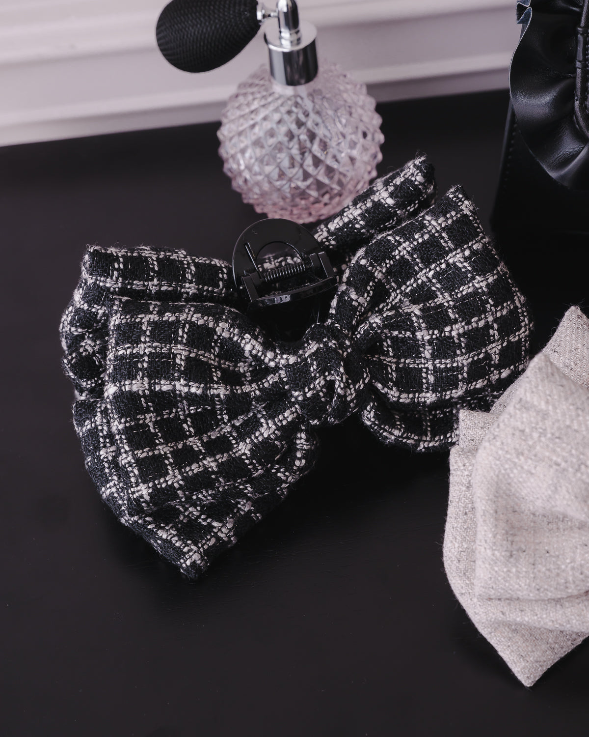 ビッグリボンツイードヘアクリップ – pium