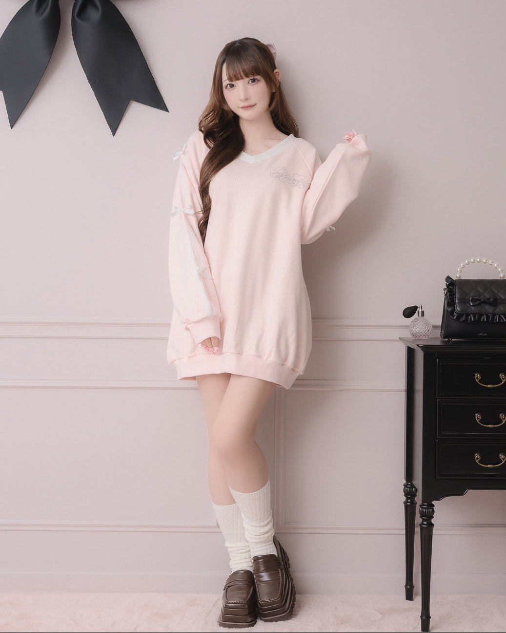 モデル身長：162cm/着用カラー:ピンク