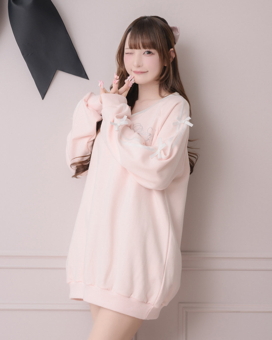 モデル身長：162cm/着用カラー:ピンク