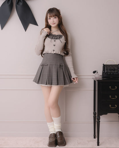 モデル身長：162cm/着用カラー:ブラウンチェック