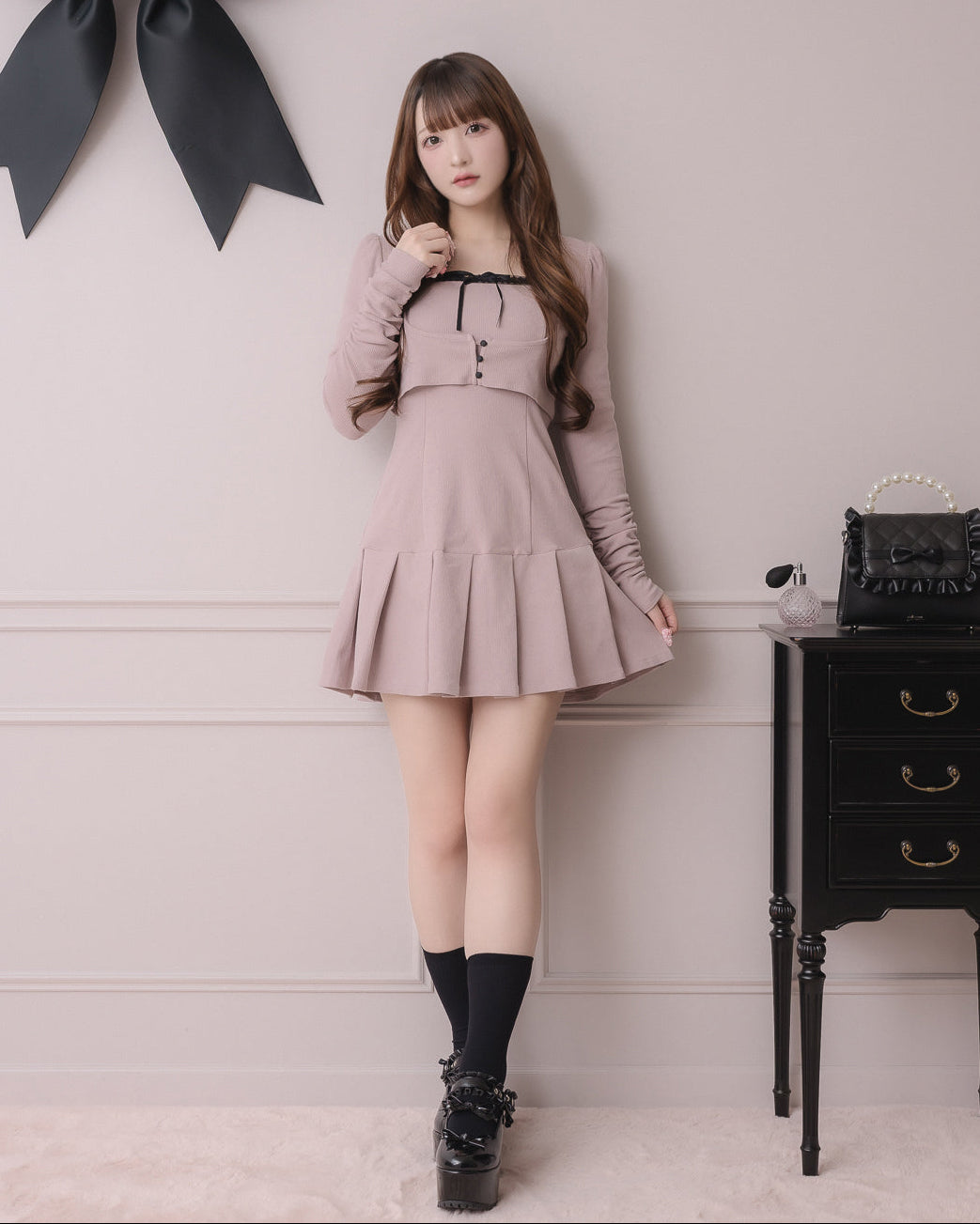 モデル身長：162cm/着用カラー:ピンク