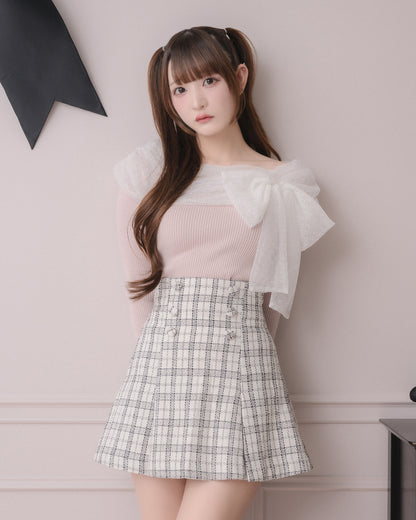 モデル身長：162cm/着用カラー:ピンク×ホワイト