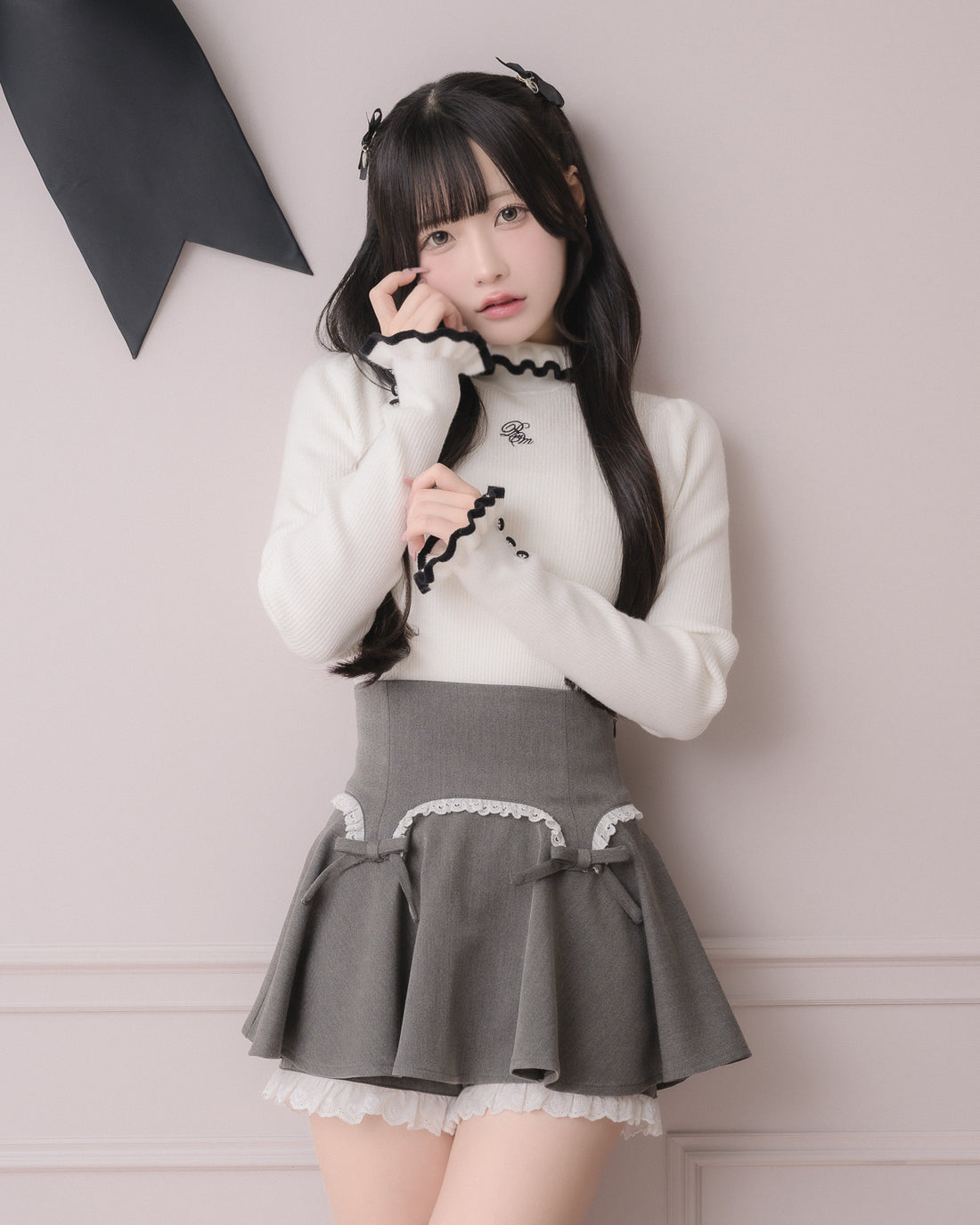 モデル身長：157cm/着用カラー:チャコール